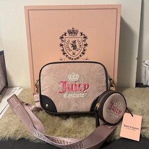 Juicy Couture Crossbody Bag with attachable coin purse & adjustable guitar strap